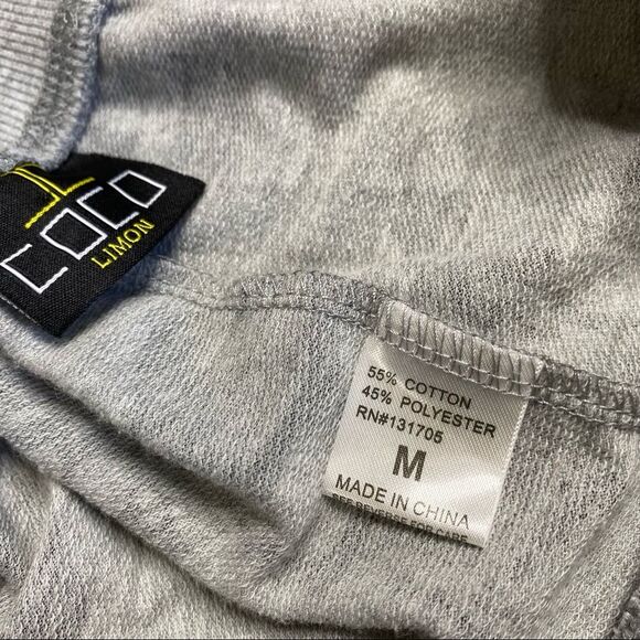 Coco Limon Cropped Skull Skeleton Joggers Gray Halloween Horror Spooky Sz M - Picture 9 of 11